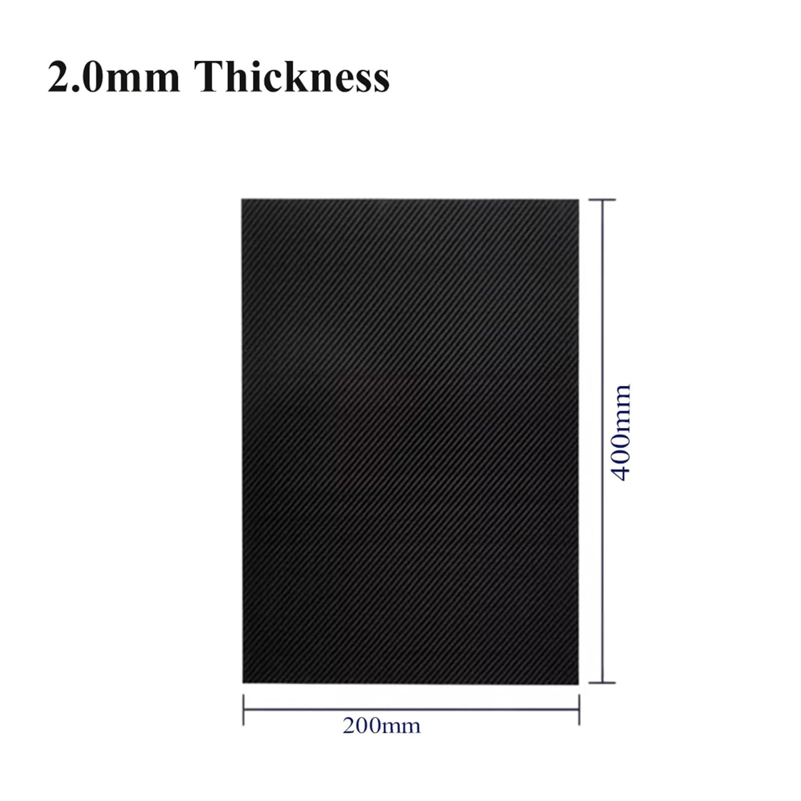 Pannello in fibra di carbonio 3K da 200 mm x 400 (0,5 1, 2 3 4 5), materiale composito ad alta durezza Per Aquiloni, Aeroplani RC(2.0mm Thickness)