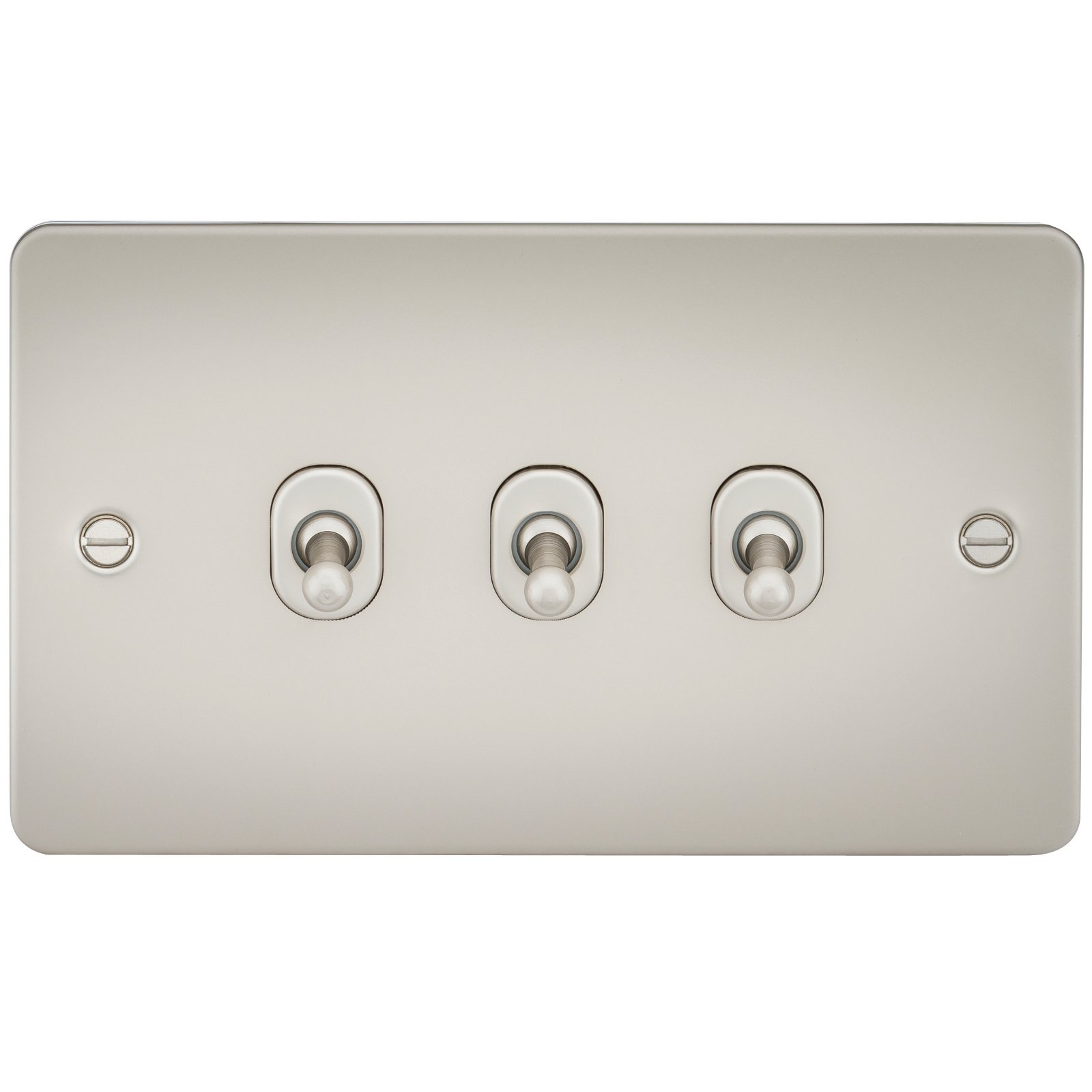 Knightsbridge FP3TOGPL 10 A 3G 2-Way Toggle Switch with Flat Plate, Pearl