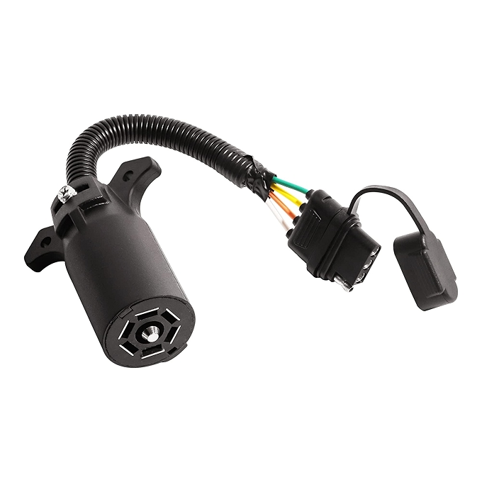 Oyviny 7到4路拖车插头转换器 RV刀片式7针变平式4针拖车接头