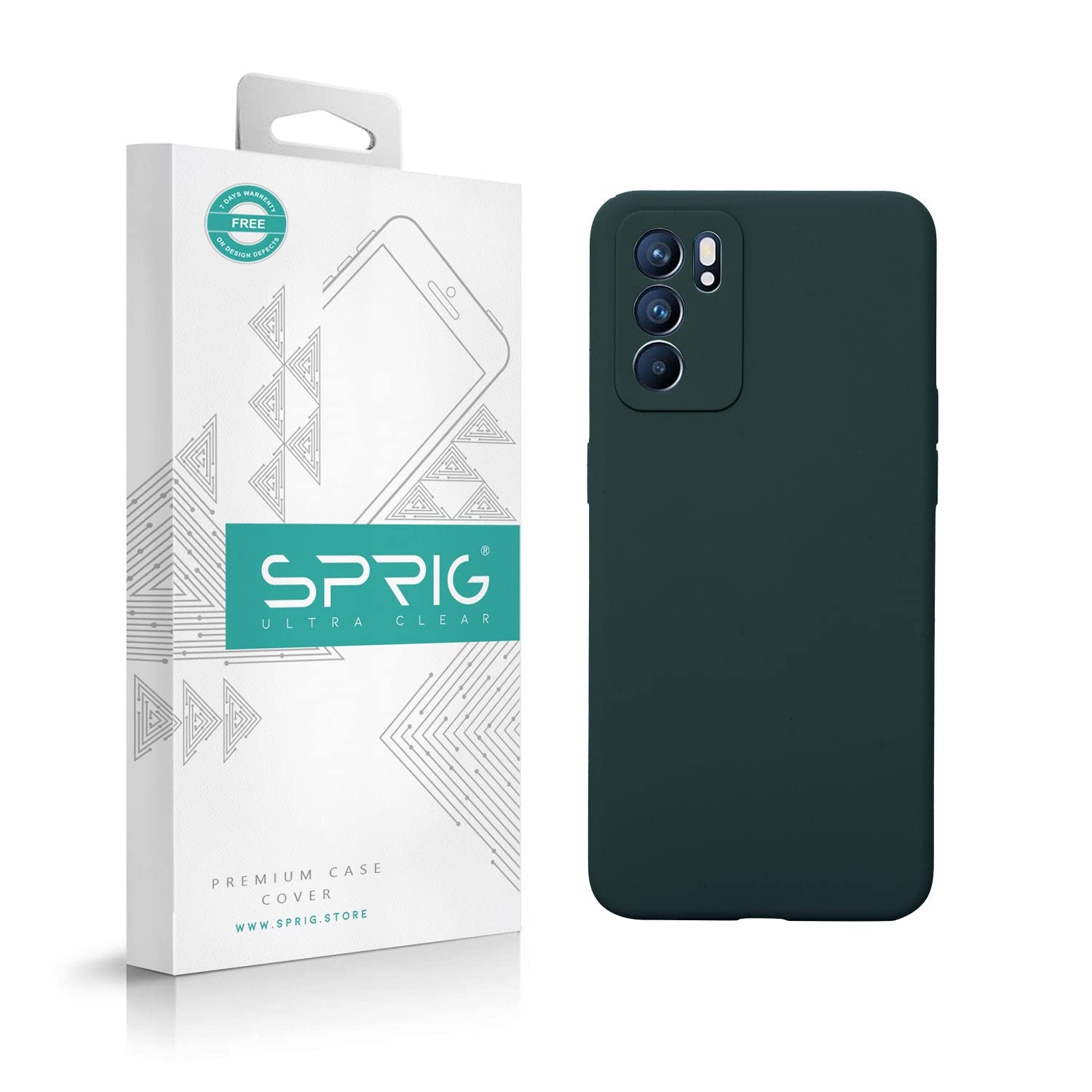 SPRIG Compatible with Oppo Reno6 5G Phone Liquid Silicone Cover Premium Back Cover Drop Tested Shock Proof Mobile Case for Men, Women, Boys and Girls with Camera Protection (Dark Green) (B09XKLSR1Z) Amazon Price History, Amazon Price Tracker