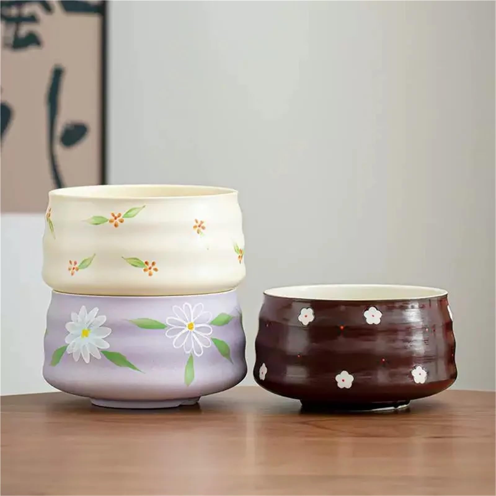 Keramik Matcha Schüssel Set Matcha Brushd Tee Set Tee Tisch Zubehör Matcha Tee Werkzeuge Set Matcha Tee Set(White)