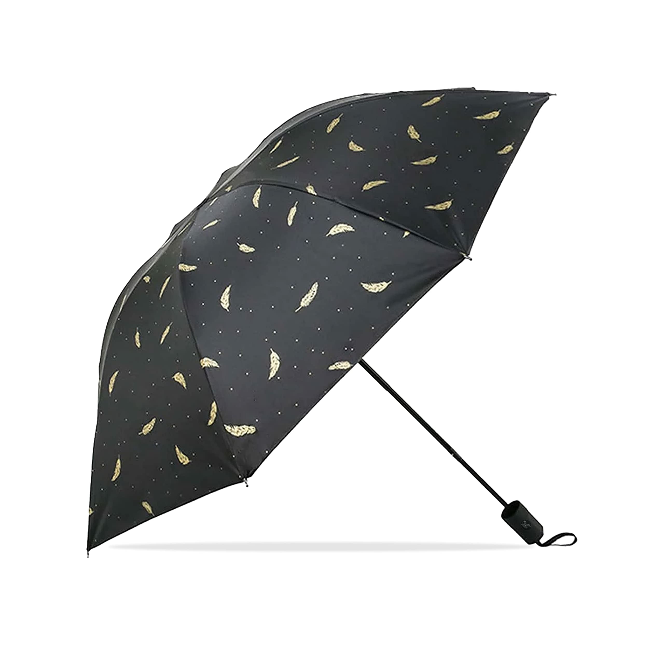 Feathers-Printed Umbrella, Umbrella for Rain, Wind Proof Umbrella, Water-Proof Umbrella for Men/Women/Boys/Girls/Kids, Travel Umbrella with Manual Mechanisms for Open and Close