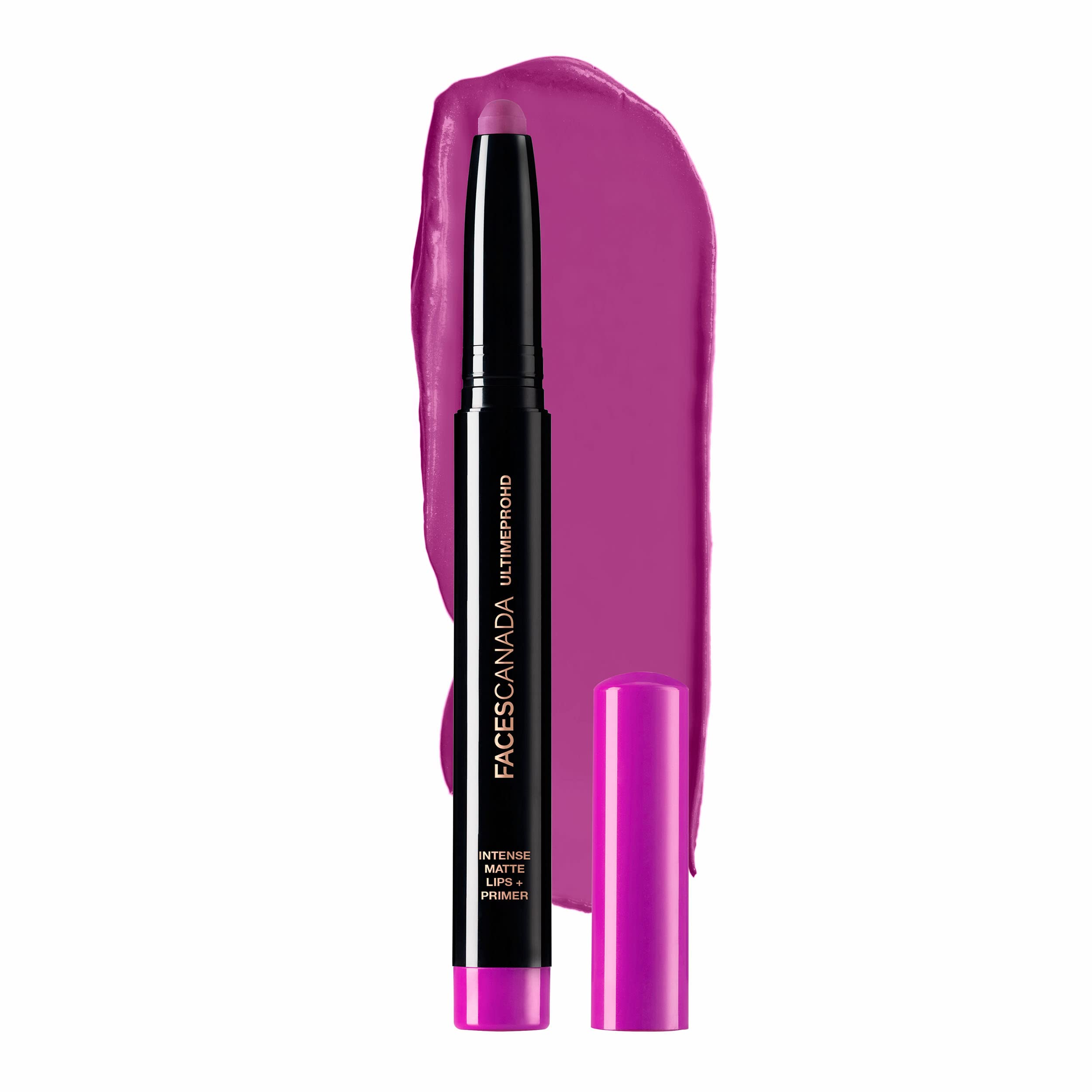 FACES CANADA Ultime Pro HD Intense Matte Lipstick + Primer - Flamingo (Purple), 1.4g | 9HR Long Stay | Flawless HD Matte Finish | Intense Color | Lightweight | Smooth Glide | Primer Infused