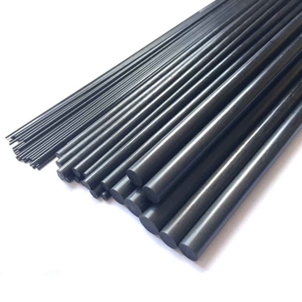 10Pcs Carbon Fiber Rod 1000mm Length And Diameter 0.5mm-7mm Round Solid Carbon Rod For Fixing And Strengthening Use To Kite Tent (Color : 0.8x1000mm 10pcs)