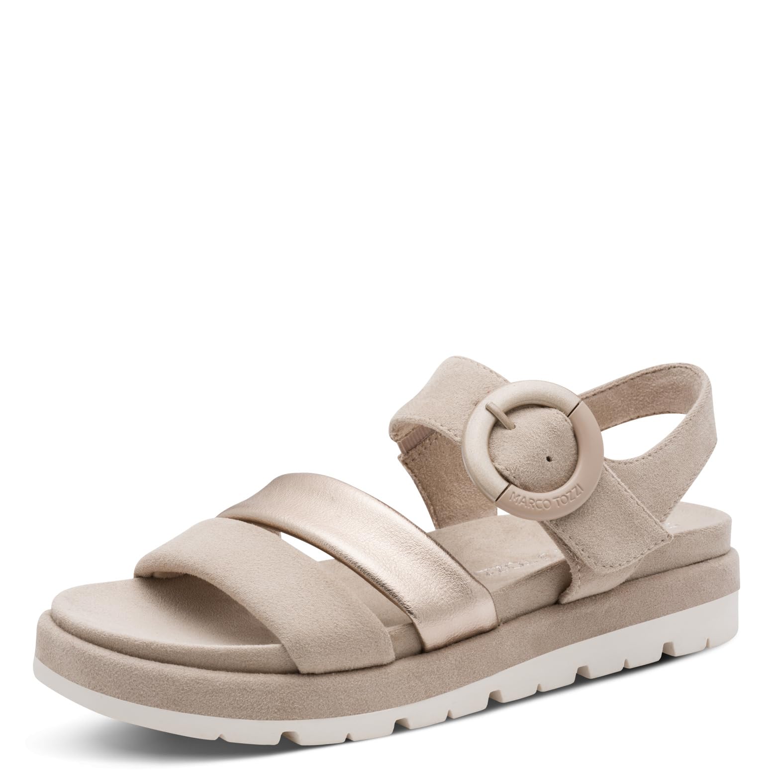 MARCO TOZZI Women Sandal soft Feel Me Footbed soft Lining Fashionable, beige (DUNE), 8.5 UK