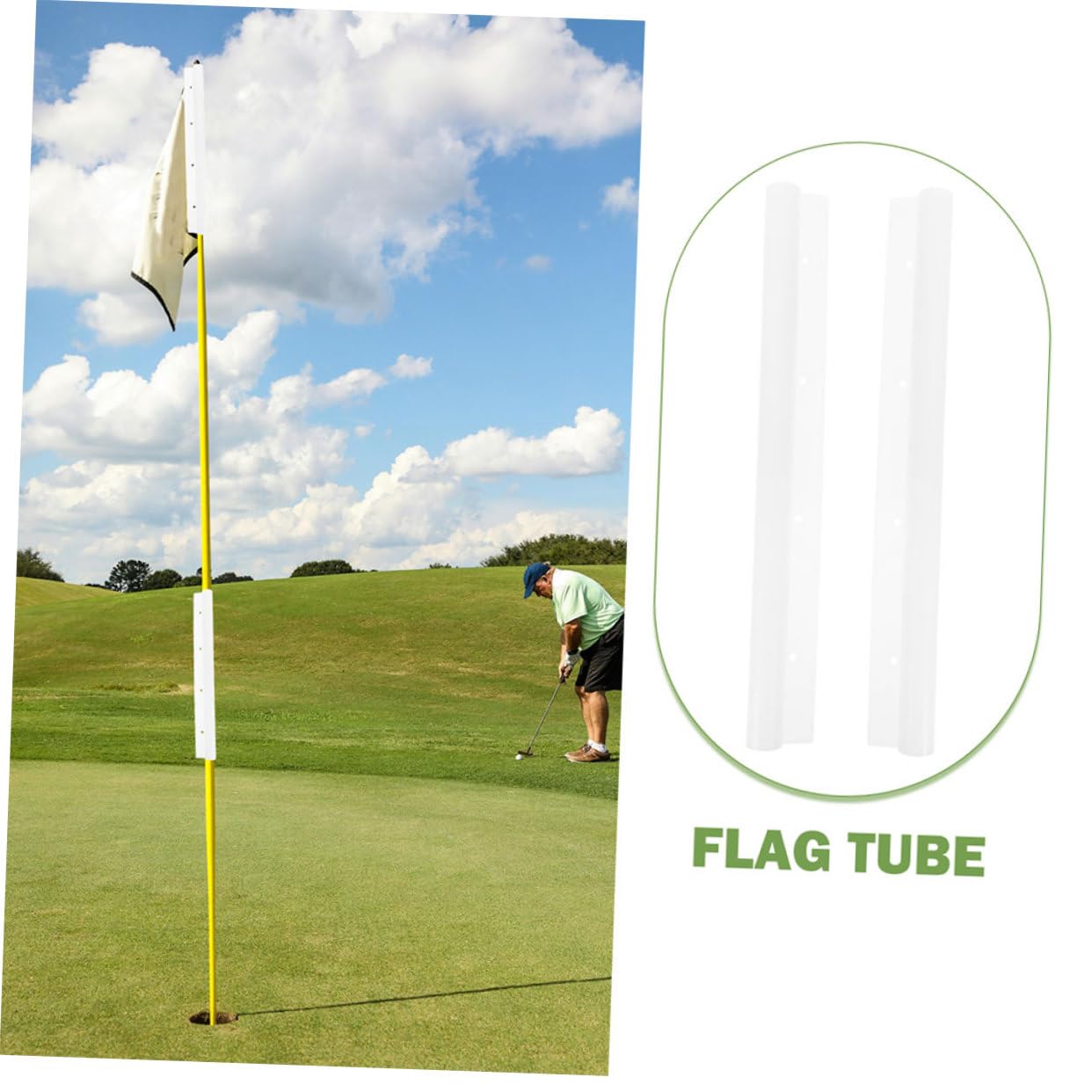 BESPORTBLE Golf Flagstick Flags 4 Pack Golf Open Regulation Tube Flag Easy to Install Plastic Golfing Flag Tubes
