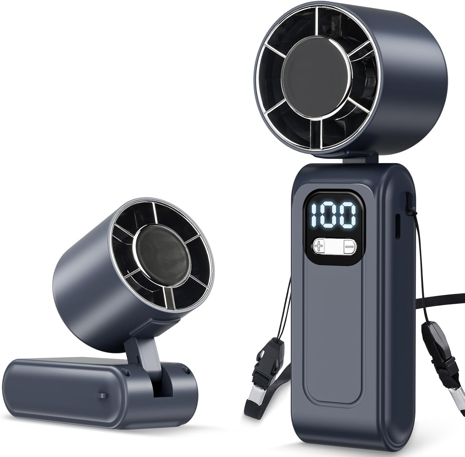Foumteex 【2026 Neu】 Tragbarer Handventilator 3-in-1, 16000 RPM Super Turbo Ventilator, 5000mAh Akku aufladbar, 5 Windstufen und stufenlose Regelung, lange Akkuleistung bis zu 16 Stunden (Beige)