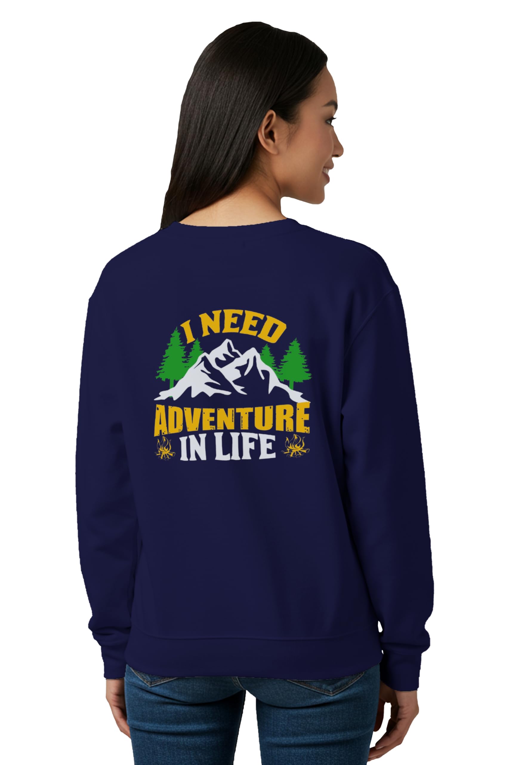 Winter Sweatshirt for Women I Need Adventure Printed Cotton Blend Full Sleeve Crew Neck Regular Fit Casual Gen Z Womens Sweatshirt-image-38