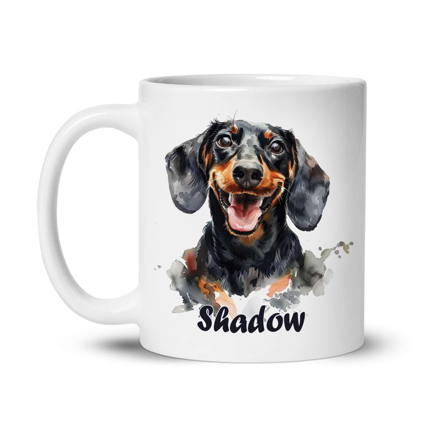 Heartfelt Customized Dachshund Dog Coffee Mug, Gift For Kids, Personalized Animal Ceramic Cup 11oz 15oz, Custom Name On Pet White Mug, Dachshund Dog