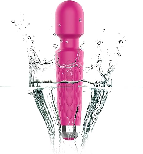 Masajeador eléctrico de tejido profundo de mano, impermeable, material de silicona, rosa..