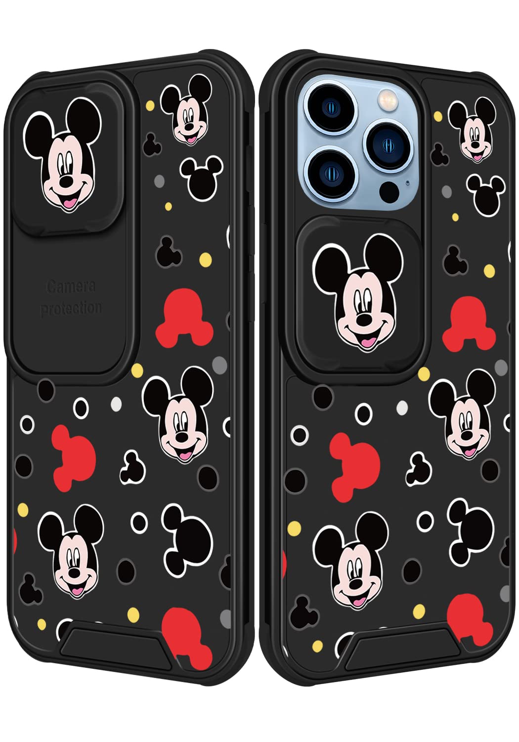 Besoar Black Mick PC Push Case for iPhone 13 Pro Max, Cute Cartoon Kawaii Hard Cover Character Unique Design Cases Fashion Cool Fun Shell for Kids Women Boys Girls for iPhone 13 Pro Max 6.7 inch