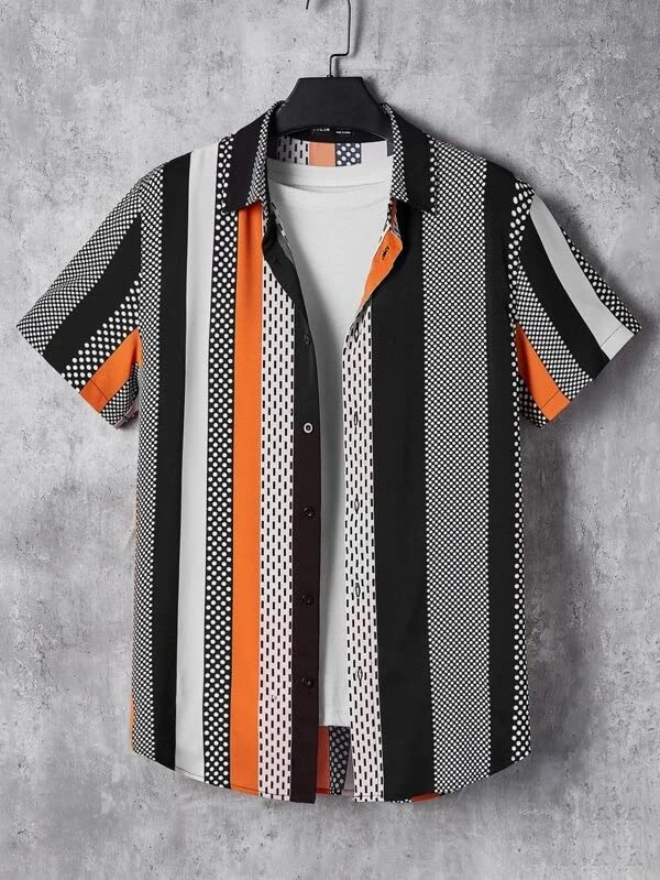 Image of Leriya Fashion Men's Casual - Button Down Summer Shirt for Mans | Regular Fit Shirts for Man | Ideal for Travel |Picnic |Rayon Half Sleeve Printed Shirt's