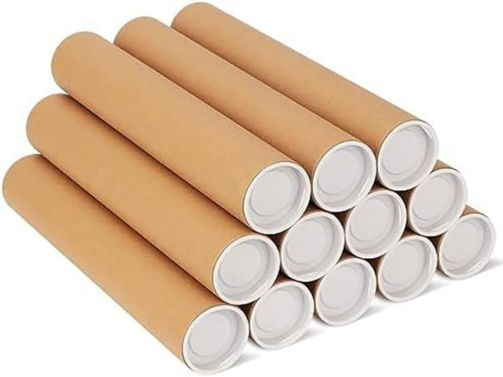 Paquete de 12 Tubos de EnvíO con Tapas para EnvíO por Correo para Empaquetar Carteles,Tubo de CartóN de Tubo de PóSter