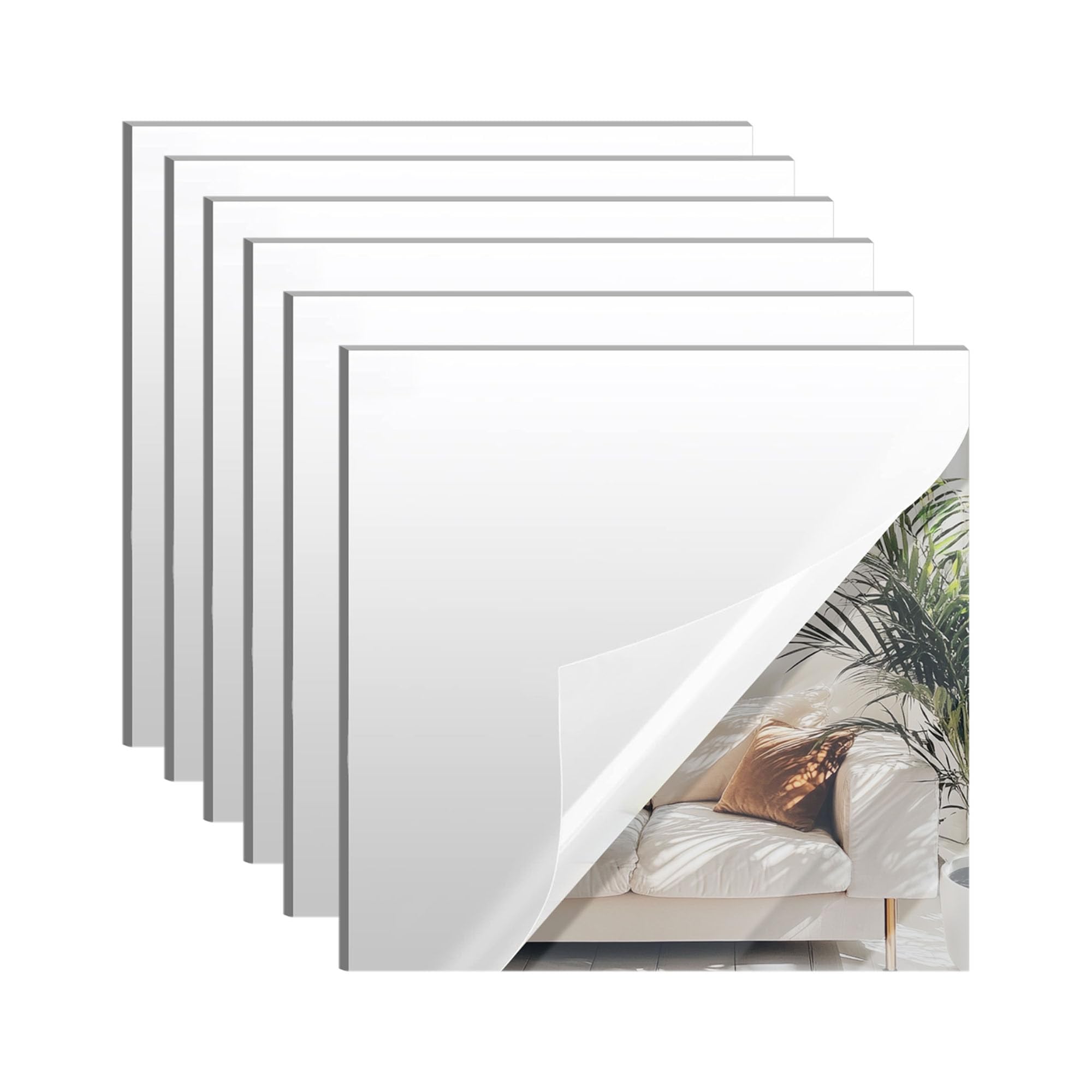 Rose Gold Mirror Acrylic Sheets - 6 Pack, 8x8" -12