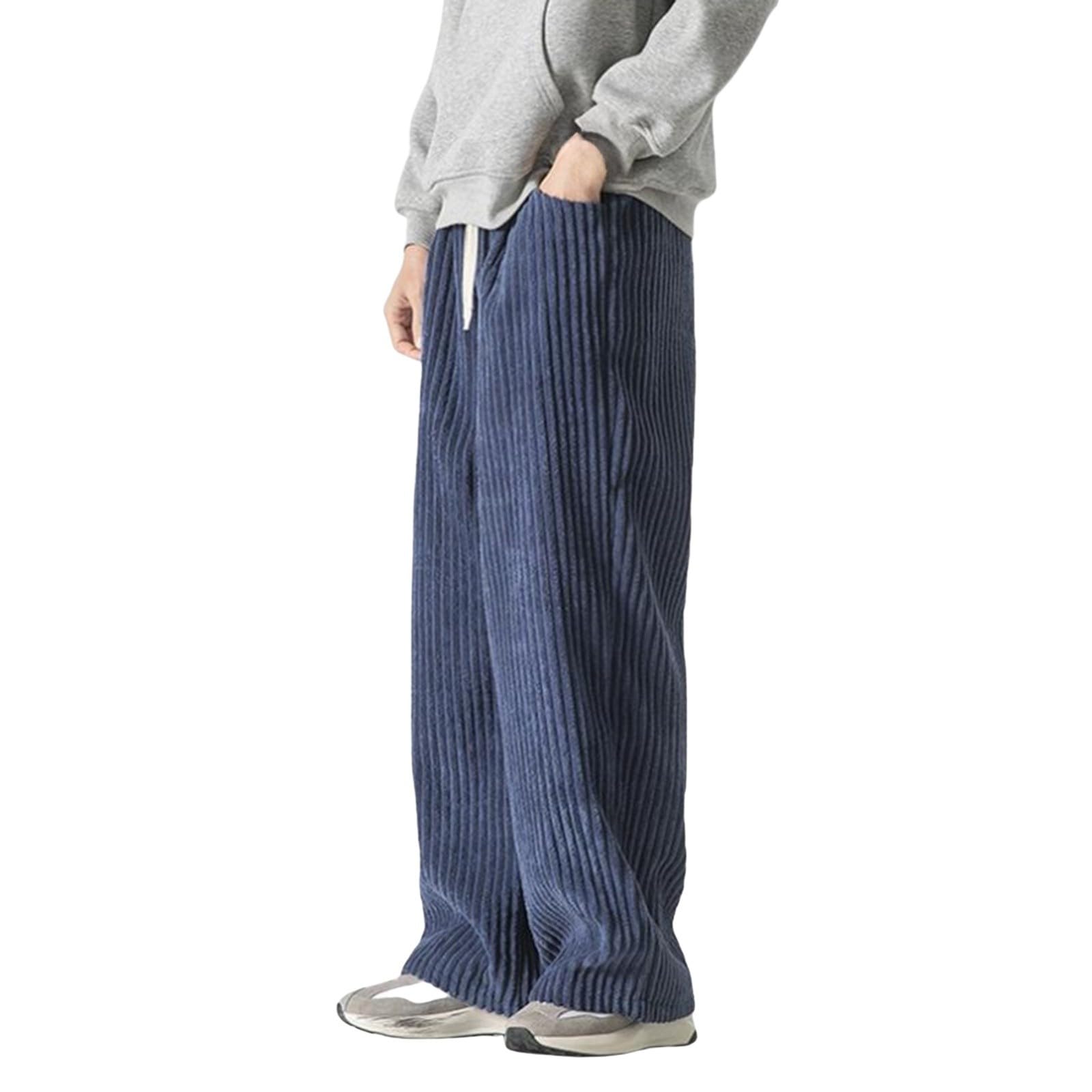 Pantalones largos de pana para hombre, pantalones largos para el tiempo libre, pantalones de chándal holgados, cómodos pantalones de chándal de pierna ancha, pantalones rectos elegantes, ropa de calle