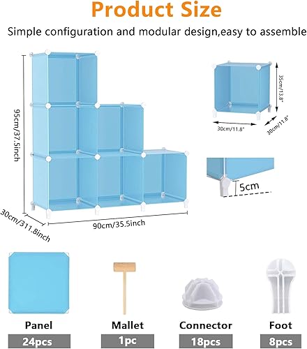Miniatura 3 de AWTATOS Organizador de almacenamiento en cubos, organizador de armario portátil y almacenamiento para niños, apilable, 6 cubos de almacenamiento,
