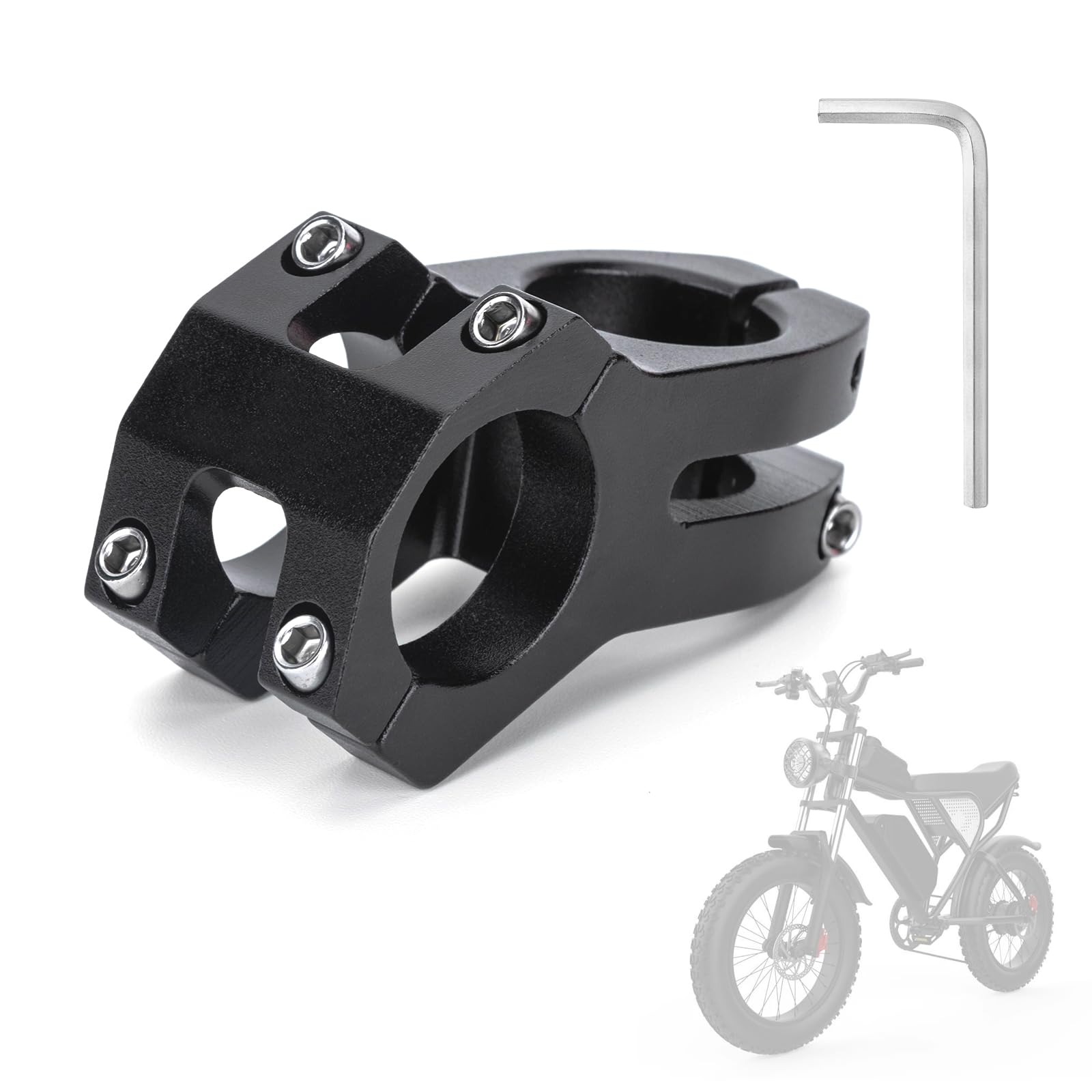 Mountain Bike Stem Compatible with Ridstar q20, 31.8/45mm Short Handlebar Stem, Lightweight and High-strength Aluminum Alloy, with Allen Wrench, Ideal for Most Bicycle, Road Bike, MTB and BMX