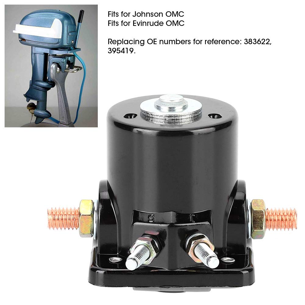Relè Elettromagnetico Di Avviamento Per Motore Fuoribordo: Nero 12V, Compatibile Con 383622 395419 582708 586180 - 5