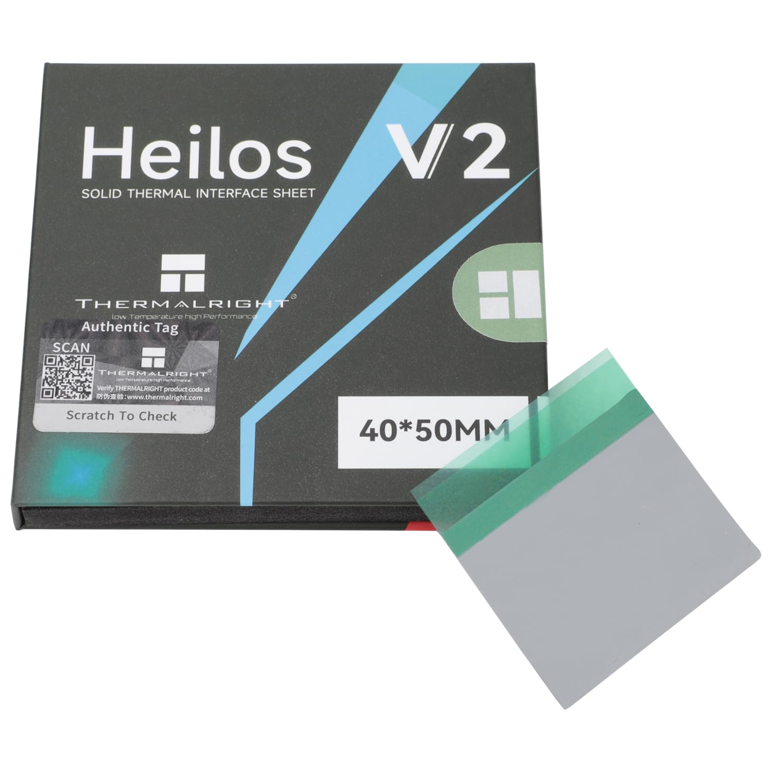 Thermalright Heilos V2 Plaque d'interface thermique solide (40 x 50 mm) avec matériau à changement de phase | Durable, non conducteur pour le refroidissement du processeur, du GPU et de l'électronique