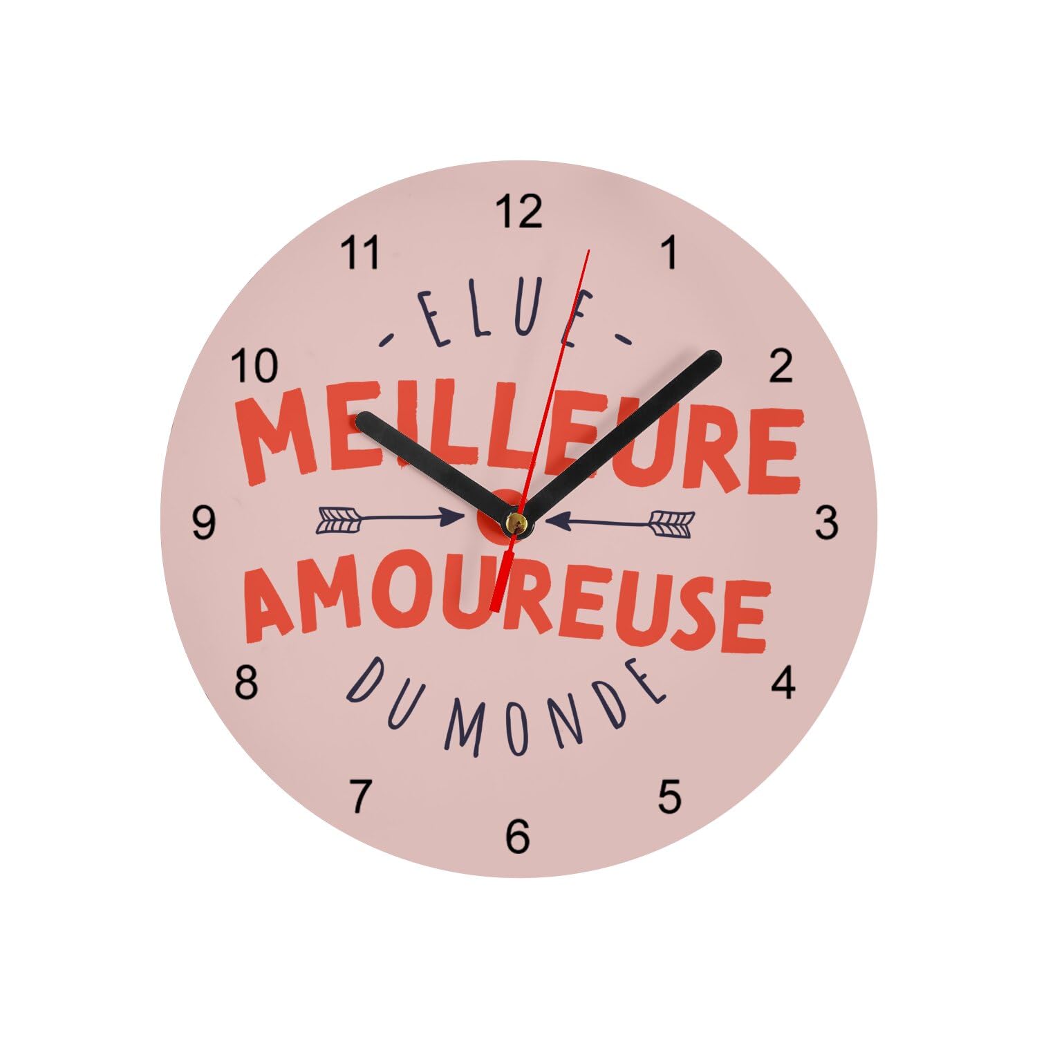 Horloge murale en verre montre rose 20 cm pour décorer sa chambre