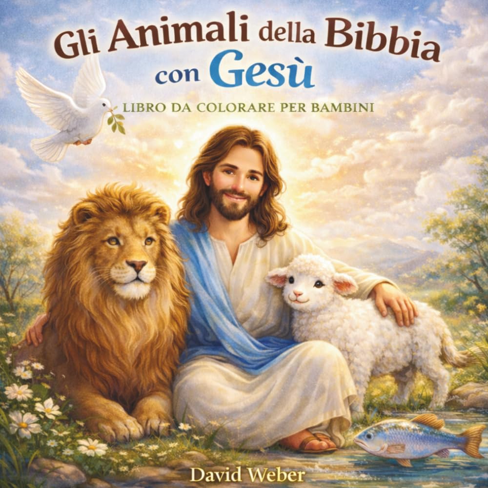 Gli Animali della Bibbia con Gesù: Libro da Colorare per Bambini