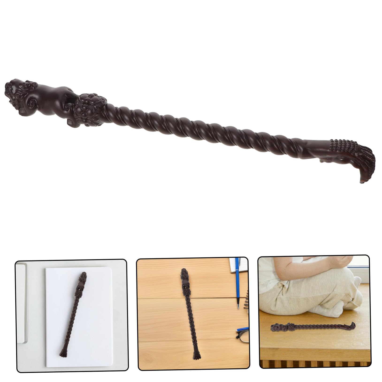 Rascador de Espalda de Ébano Rascador de Espalda Manual de Herramienta de Masaje Corporal de Madera para Aliviar la Picazón el Hogar