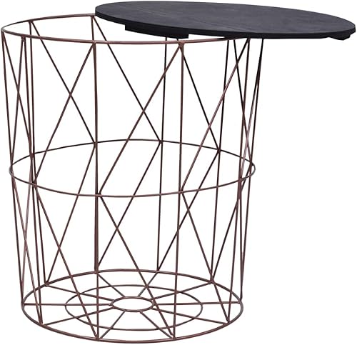 Miniatura 62 de 1 mesa auxiliar con marco de metal, mesa auxiliar blanca para sala de estar, hogar, oficina, 18.5 x 22.4 pulgadas Blanco,Negro