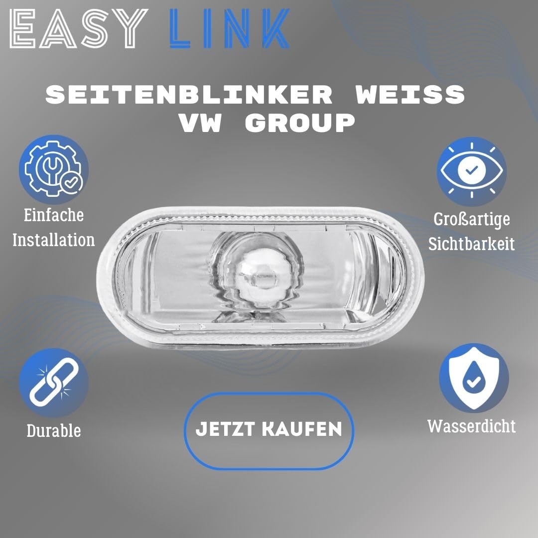 2x Intermitentes Laterales Indicadores Compatible con VW Golf Passat Caddy Polo Amarok T5 Sharan Lupo Bora Up Seat Ibiza Leon Toledo Alhambra