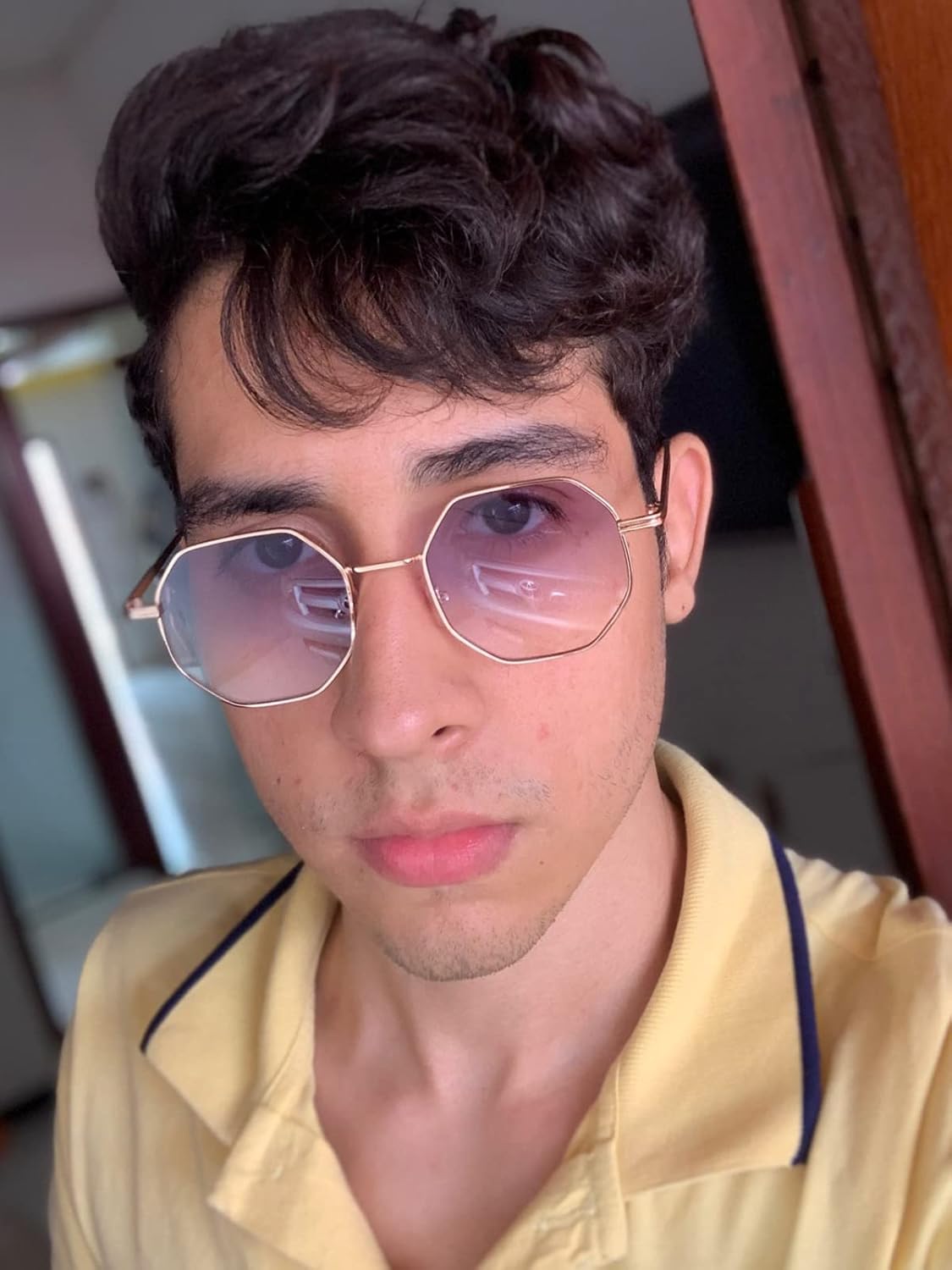 PORADAY Square Sunglasses for Women Men Retro Octagon Metal Sun Glasses Vintage Polygon Shades - Image 3