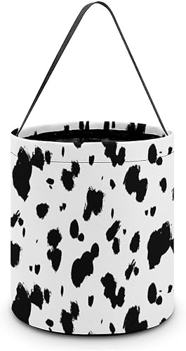 Dálmatas patrón de vaca caramelo bolsa de azúcar fruta cesta gourmet aperitivos caja de comida truco o trato Halloween cubo para niños adolescentes