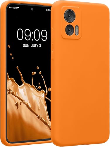 kwmobile Funda compatible con Motorola Edge 30 Neo - Funda delgada de silicona TPU - Acabado suave al tacto - Naranja afrutado