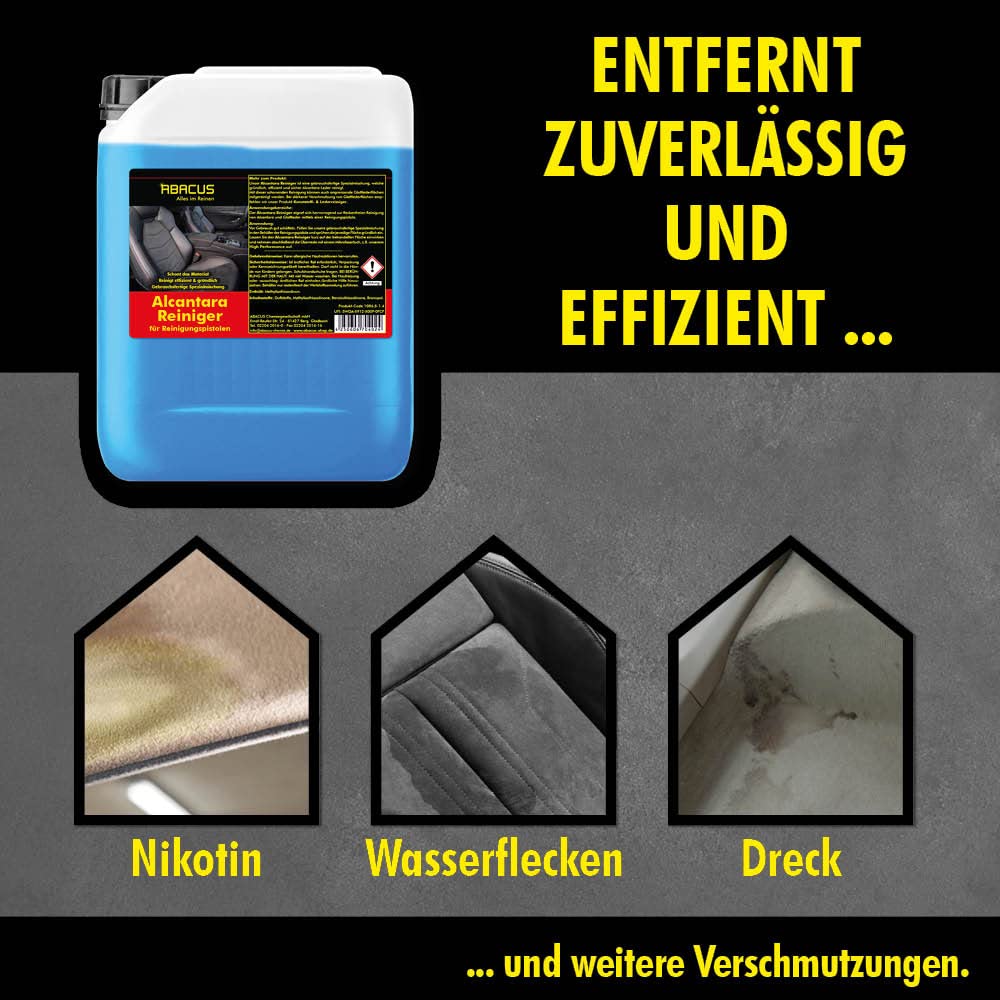 ABACUS® Tornador Alcantarareiniger, Tornador Alcantara-Reiniger, Tornador-Reiniger, gebrauchsfertig für Reinigungspistolen und Druckluftpistolen – Tornador Alcantarareiniger 10 Liter (1086.10)
