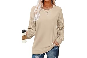 Must-Have Womens Tops for Trendy Fall 2023: The OFEEFAN Cable Knit Crewneck