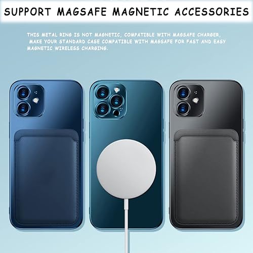 Miniatura 7 de 12 calcomanías universales de anillo de metal compatibles con MagSafe magnética, carga inalámbrica, iPhone 15, 14, 13, 12 Pro Max, Samsung Galaxy, 2