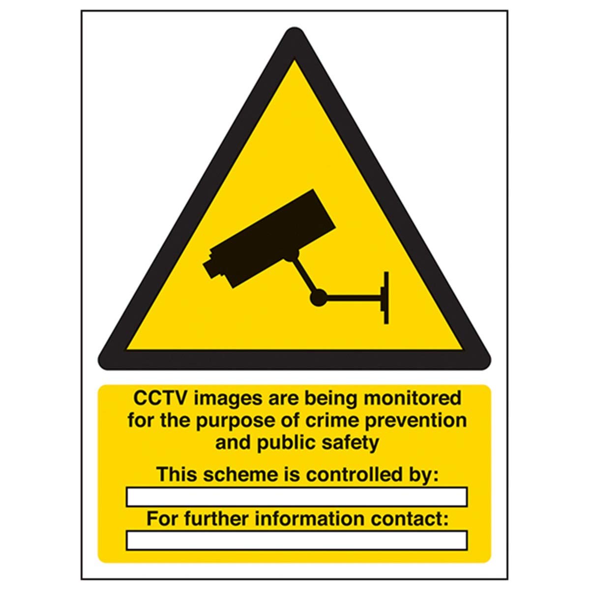 V Safety CCTV Images Are Being Monitored Sign - 150mm x 200mm - Self Adhesive Vinyl