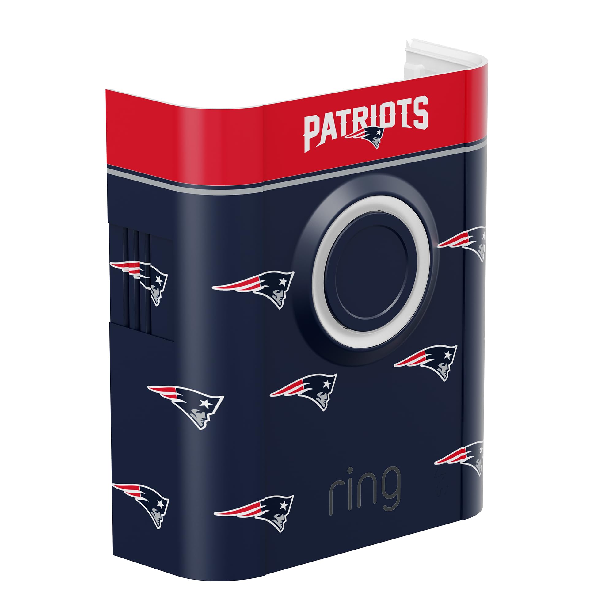 All-New Limited Edition, Official NFL Faceplate for Ring Doorbells - Video Doorbell 3, Video Doorbell 3 Plus, Video Doorbell 4, Battery Doorbell Plus, and Battery Doorbell Pro | New England Patriots
