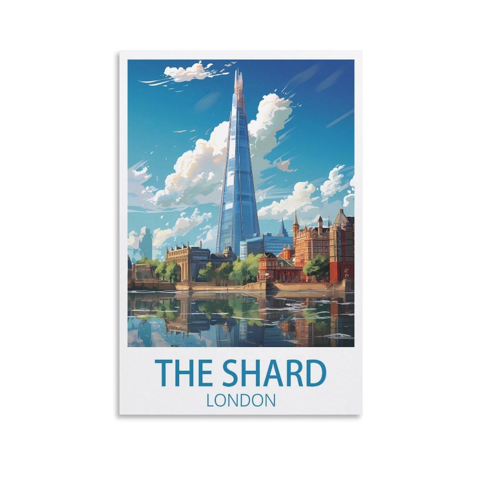 Lcynnh Unframe-Style Shard London Vintage Travel Poster Coast 20X30inch(50X75cm) Print Home Bedroom Office Living Room Decor Canvas Poster