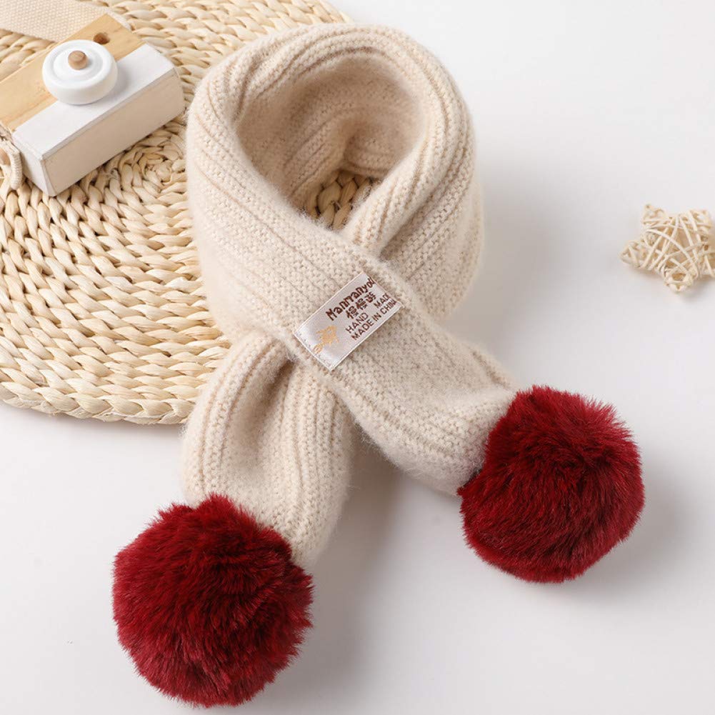 Écharpe tricotée enfants à pompon rouge le cadeau idéal de Noël