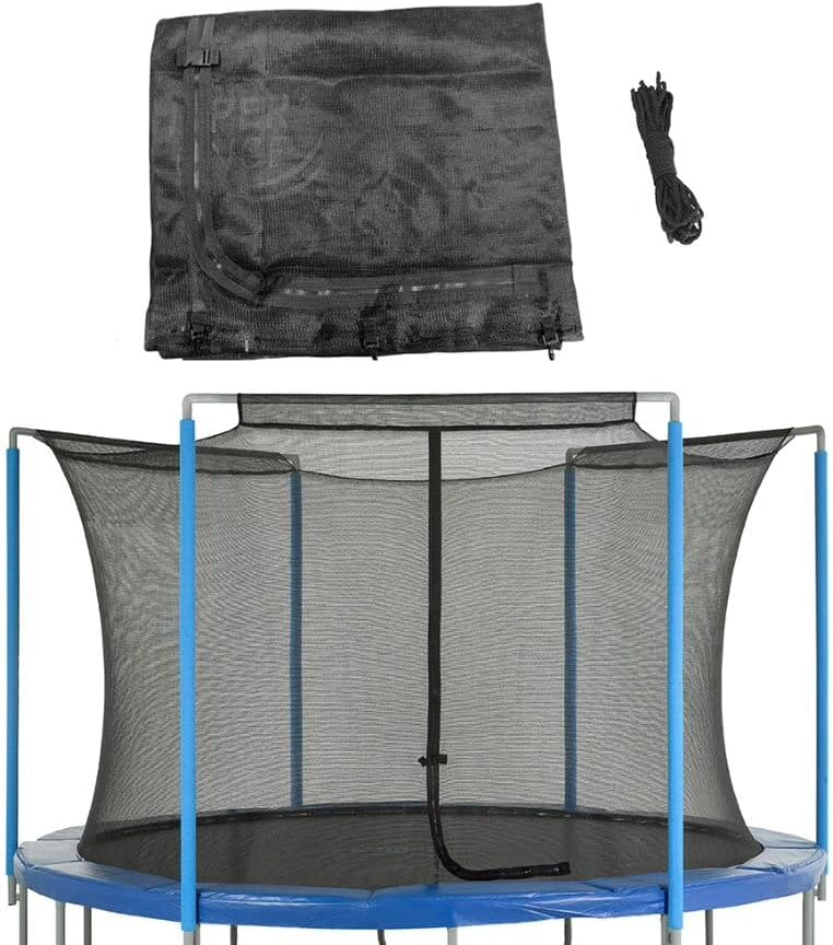 Machrus Upper Bounce Round Trampoline Net Replacement for Arches with Top Sleeves, Inside Enclosure with Straps, Tear-Resistant