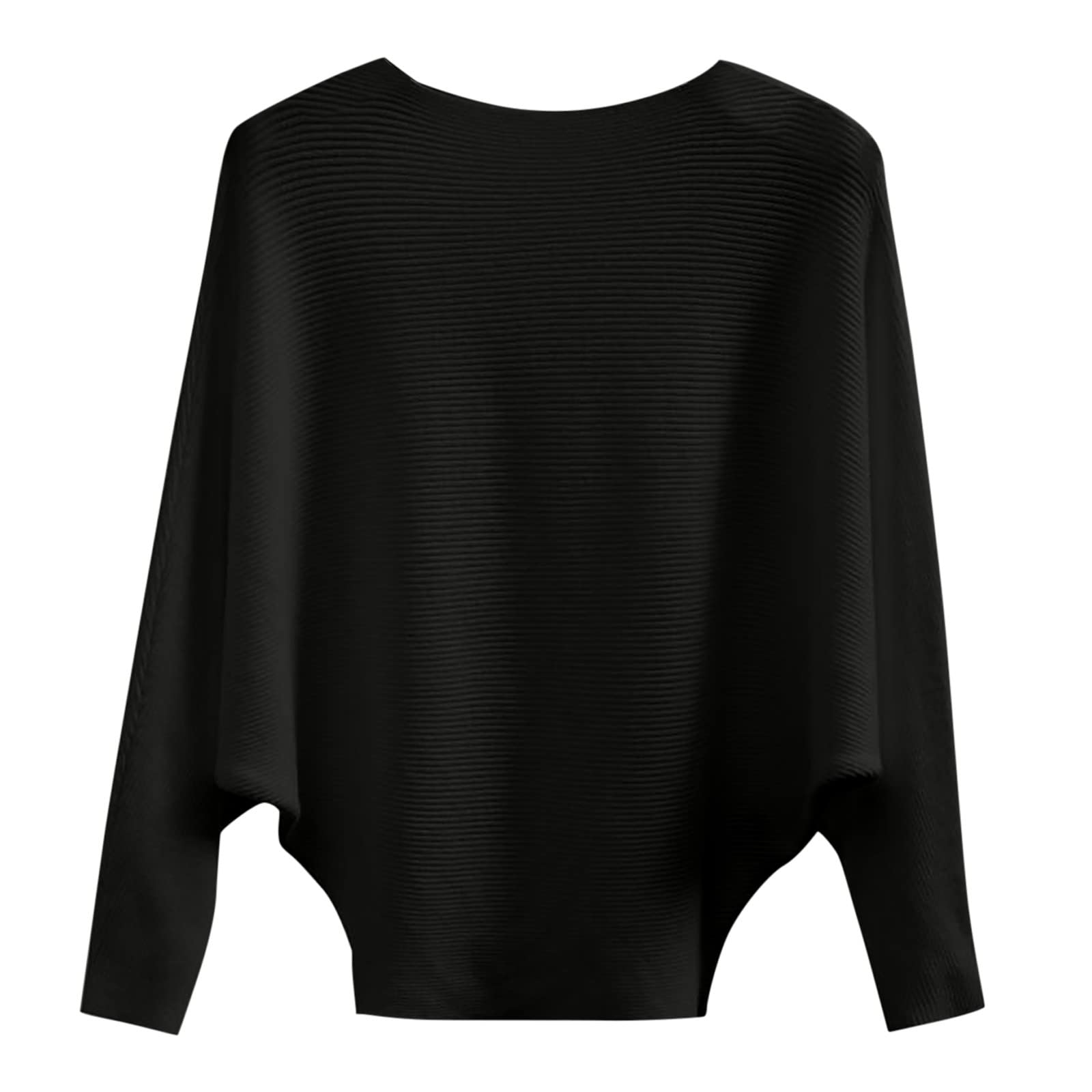 Womens Oversized Batwing Long Sleeve Pullover Sweaters Casual Knitted Crewneck Jumper Solid Cozy Sweater Knitwear