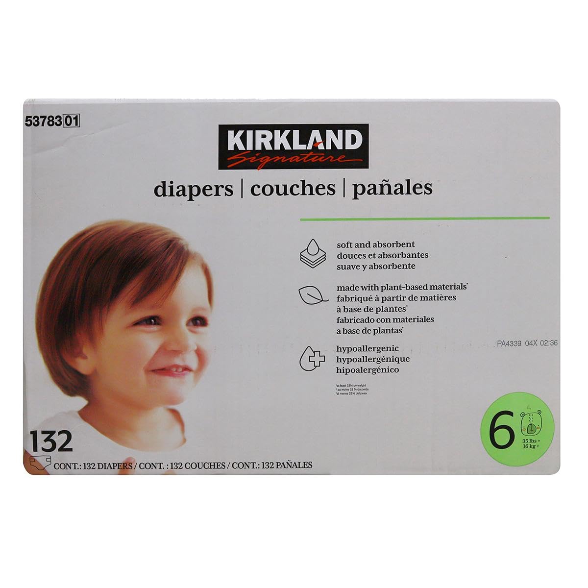 Kirkland Signature Diapers, Size 6 (132 Count)