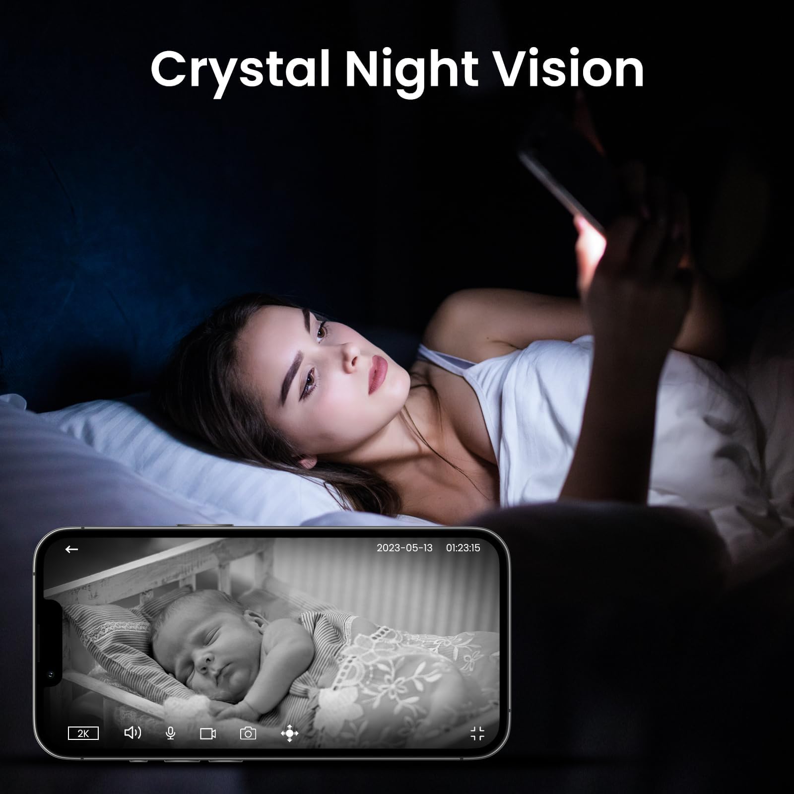 Cinnado Camara Vigilancia WiFi Interior - 2K Cámara Perros y Bebe con Seguimiento de Movimiento, Camaras Domicilio WiFi IP 360°, Visión Nocturna, 24/7 Grabación, Compatible con Alexa - 5