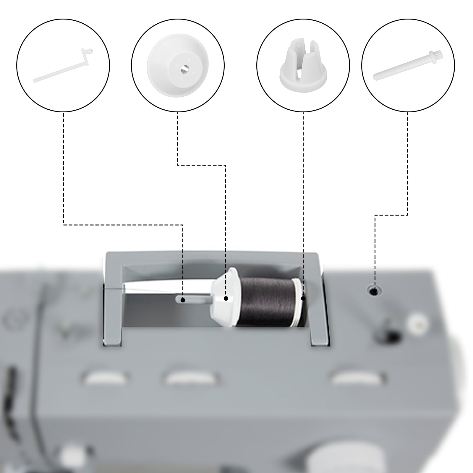 Amazon.com: 4pcs Spool Pin Cap Set for Singer Sewing Machines