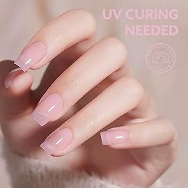 CANNI Jelly Nude Pink Gel Nail Polish, 1Pcs Milky Light Pink Gel Polish Sheer Clear Light Pink Translucent Color Soak Off U V Nail Manicure Salon DIY
