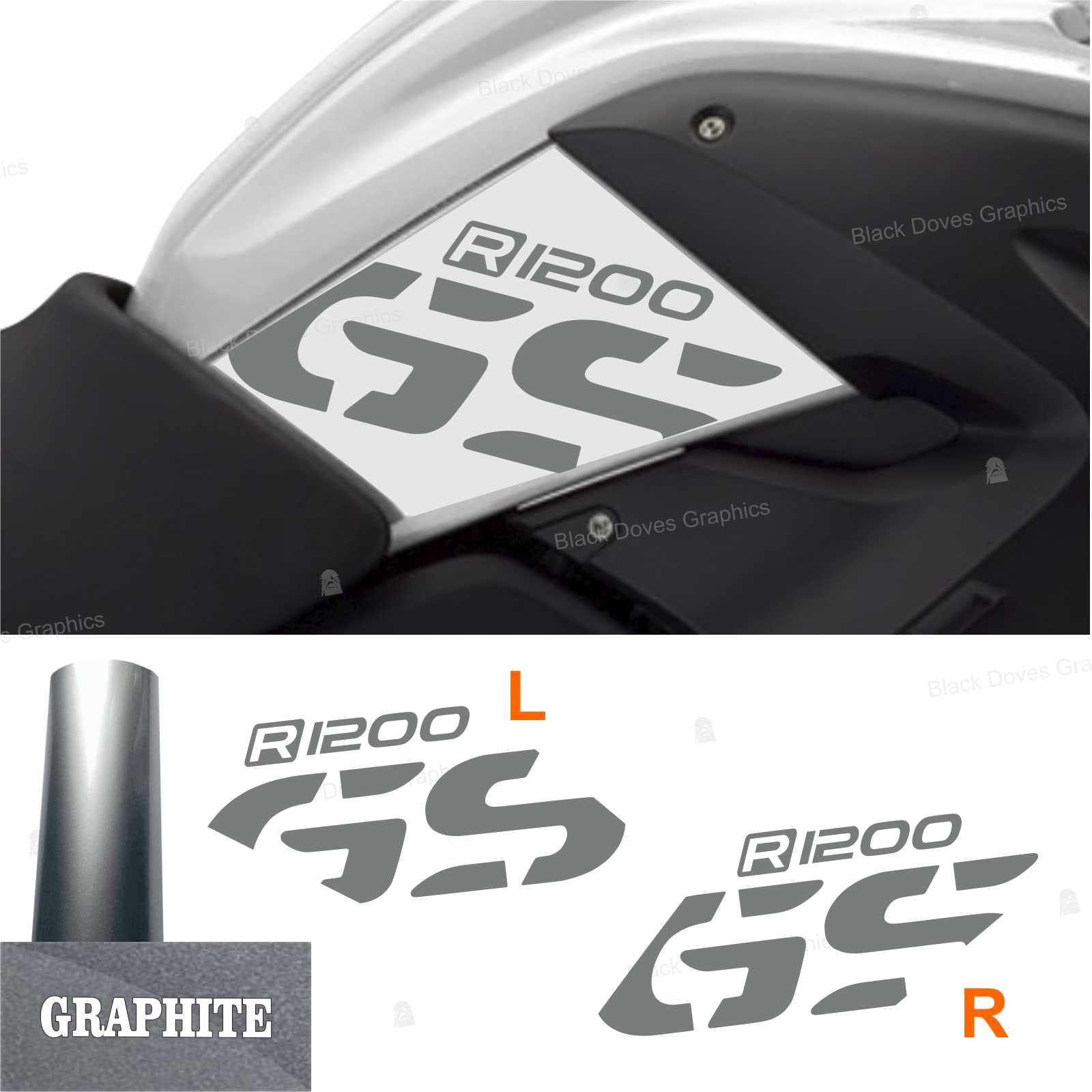 2 sztuk kompatybilny Motorrad R 1200 GS 2005-2012 Biodra Zbiornik (graphit)