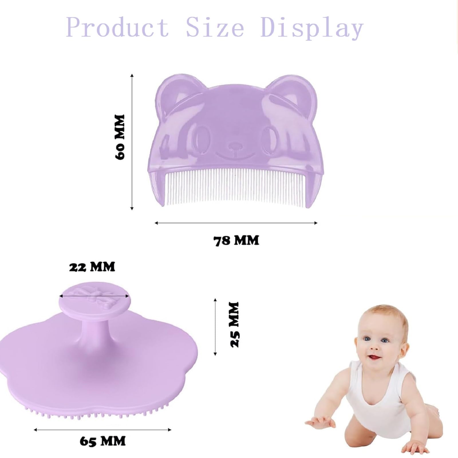 Brosse et Peigne pour Croûtes de Lait,Brosse en Silicone pour le Bain de Bébé,Brosse de Massage en Silicone,Brosse de Bain Pour Bébé,Brosse Pour Berceaux Pour Bébé pour Convient Aux Nouveau-Nés(2PCS)