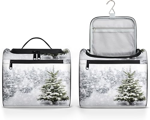 Winter Art Decor Toiletry Bag for Women Travel Makeup Organizer with Hanging Hook Traveling Cosmetic Bags for Toiletries Accessories