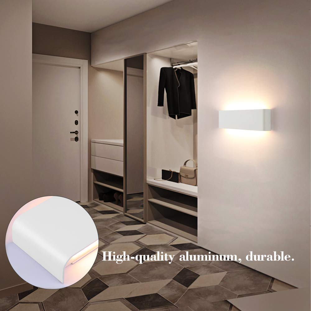 16W LED Wandleuchte Innen Moderne Wandlampe weiß mit up and down Licht IP44 Innenbeleuchtung Flur Belechtung für Schlafzimmer Korridor Wohnzimmer Treppe usw Warmweiss