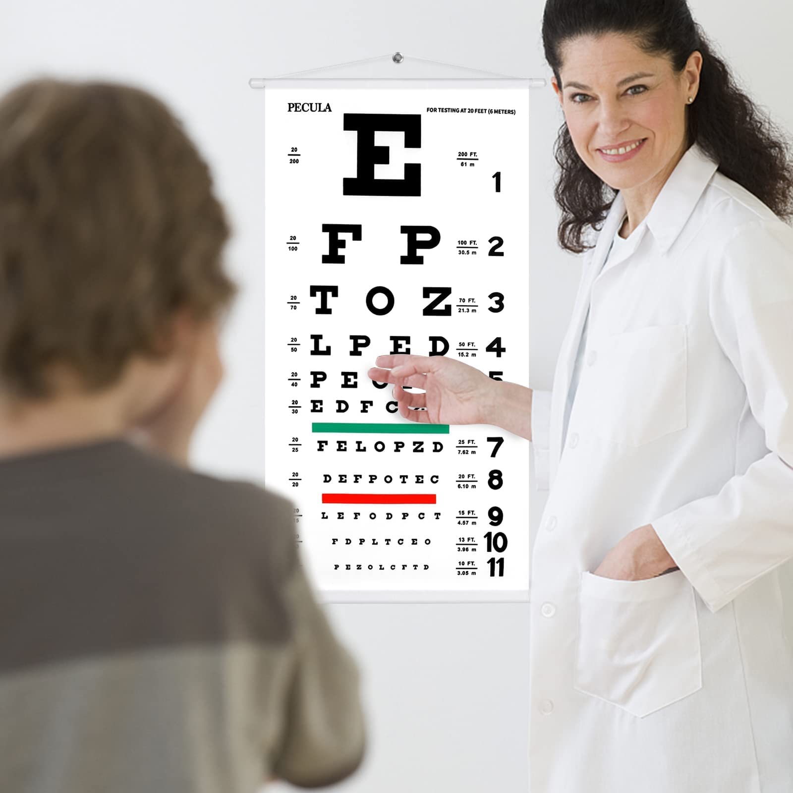 Eye Chart, Snellen Eye Chart, Canvas Wall Chart Non-Reflective, Hang ...