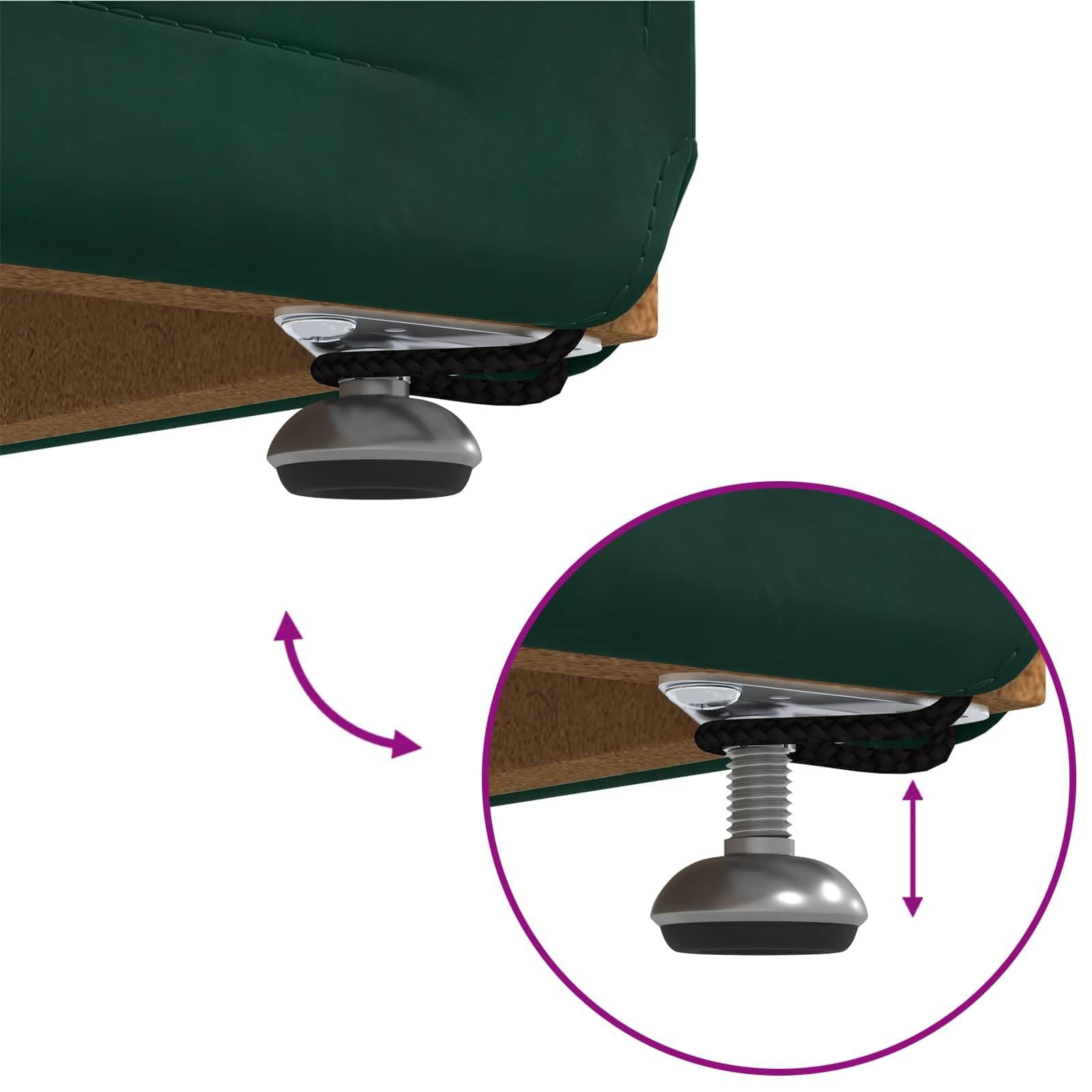 vidaXL Halka Ciemna zieleń Welur i drewno inżynieryjne, Nowoczesny, trwały, kompaktowy stołek do kuchni, stylowy design, wygodne siedzenie, minimalistyczne meble